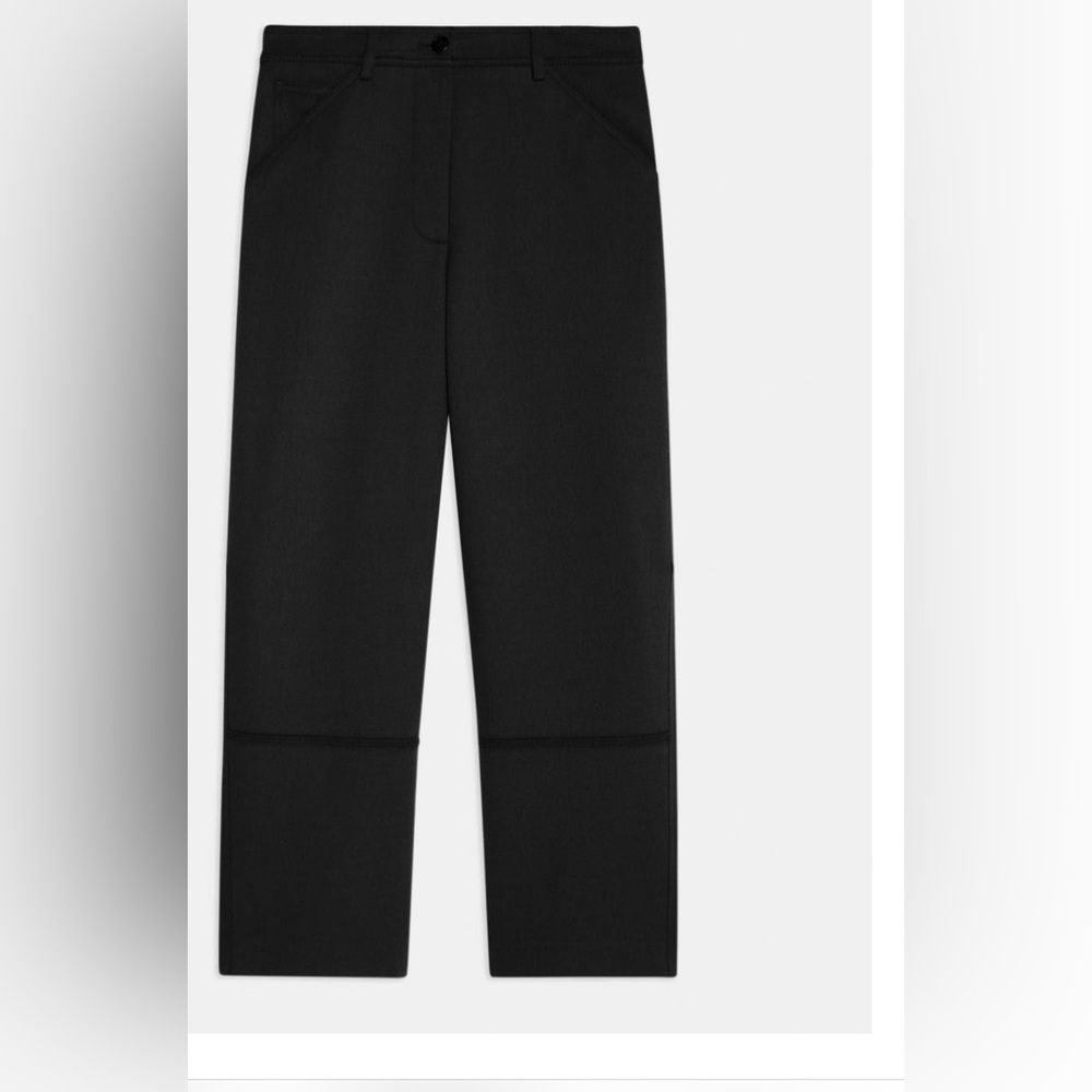 PANTS | THEORY WOMENS COTTON-WOOL TWILL FIVE-POCKET PANT BLACK